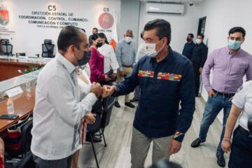 Sergio Alejandro Aguilar Rivera, acompañó al Ejecutivo del Estado, al lanzamiento de la aplicación móvil «Escudo Urbano C5»
