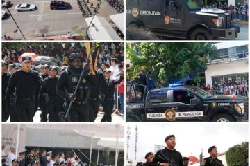 Policía Especializada de la FGE presente en el desfile cívico-militar conmemorativo al 212 Aniversario de la Independencia de México