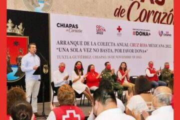 Participa Rutilio Escandón en arranque de la Colecta Anual Cruz Roja Mexicana 2022
