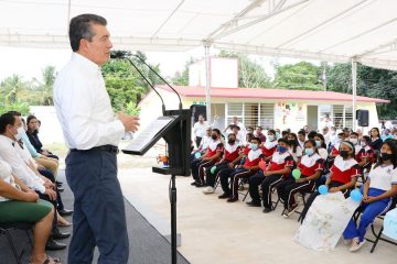 Inaugura Rutilio Escandón infraestructura educativa de la Escuela Telesecundaria 1240, en Palenque