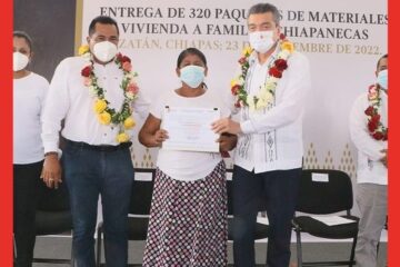 Rutilio Escandón entrega 320 paquetes para el mejoramiento de viviendas en Mazatán