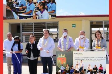 Rutilio Escandón y Mariano Rosales inauguran construcción de espacios educativos