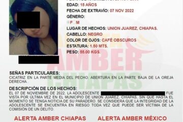 Localiza FGE a una adolescente con Alerta Amber en el municipio de Tapachula
