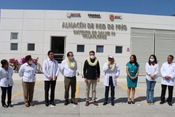 Gobernador Rutilio Escandón, secretario Pepe Cruz y Mariano Rosales inauguran Red de Frio en el hospital Bicentenario