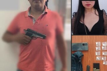 Detienen a hombre y mujer con arma de fuego y drogas en San Cristóbal de Las Casas
