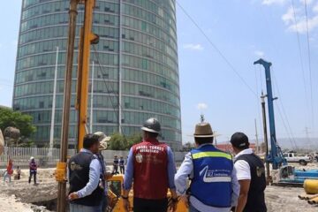 Preparan perforaciones para pilotes, zapatas y columnas del Paso a Desnivel Torre Chiapas