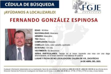 Exigen hallar a abogado chiapaneco desaparecido en el estado de Zacatecas.