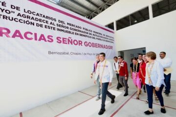 En Berriozábal, Rutilio Escandón inaugura construcción del Mercado Público 1º de Mayo