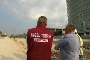 Informa Ángel Torres acerca del avance de la obra del Paso a Desnivel Torre Chiapas