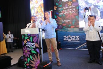 Rutilio Escandón y titular de SICT, Jorge Nuño Lara, inauguran el XIII Seminario de Ingeniería Vial