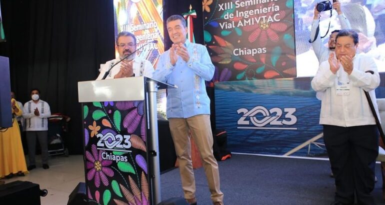 Rutilio Escandón y titular de SICT, Jorge Nuño Lara, inauguran el XIII Seminario de Ingeniería Vial