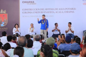 En Acala, Rutilio Escandón inauguró el Sistema de Agua Potable de la localidad Unión Buenavista