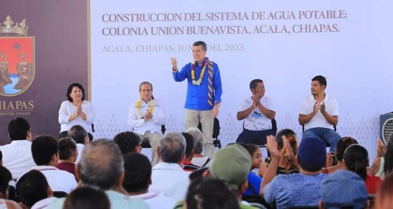 En Acala, Rutilio Escandón inauguró el Sistema de Agua Potable de la localidad Unión Buenavista