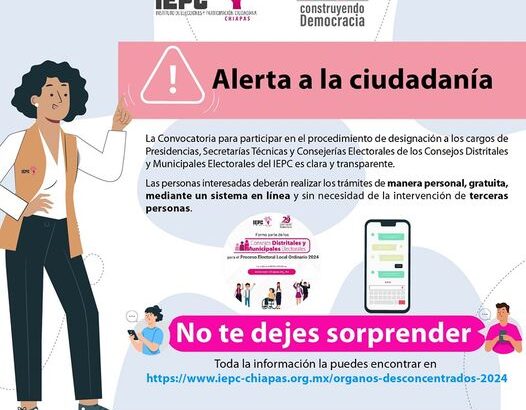Advierte IEPC sobre falsa promoción de contratación para integrarse al órgano electoral