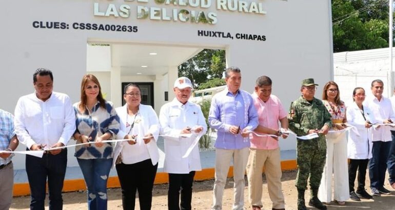 En Huixtla, inaugura Rutilio Escandón reconversión del Centro de Salud Rural Las Delicias
