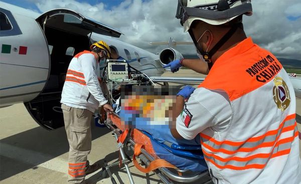Trasladan vía aérea a Estados Unidos a un menor de edad por quemaduras en su cuerpo