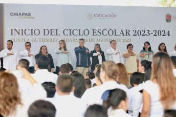 Rutilio Escandón inaugura el Ciclo Escolar 2023-2024 desde la Escuela Primaria “Plan de Ayala”, en Tuxtla Gutiérrez