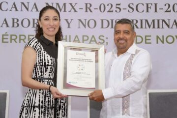 Secretaría de Hacienda de Chiapas recibe certificación en Igualdad Laboral y No Discriminación