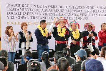 En Bochil, inaugura Rutilio Escandón construcción de Planta de Tratamiento de Aguas Residuales