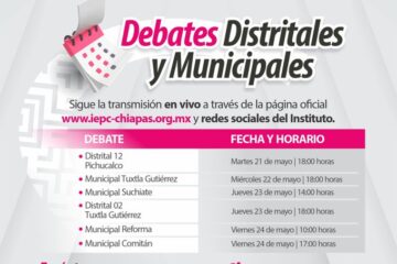 Realizará IEPC debates electorales entre candidaturas a Diputaciones locales y Presidencias Municipales