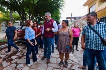 Tuxtla tendrá calles y espacios públicos dignos, asegura Angel Torres desde la colonia Vida Mejor