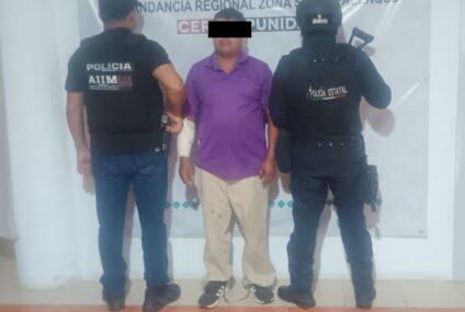 SSP y FGE detienen a un masculino por probable delito de lesiones en Salto de Agua