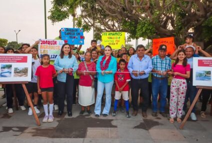 En Joaquín Miguel Gutiérrez, Valeria Rosales entrega parque remodelado
