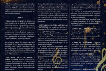 Convoca UNACH a participar en la creación de su himno
