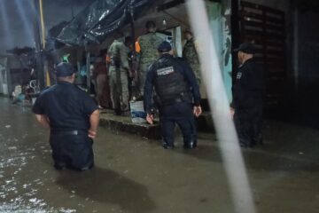 Damnificados por desbordamiento del río Suchiate en Chiapas