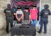 Detienen a tres personas con armas de fuego y presuntos narcóticos en Mapastepec