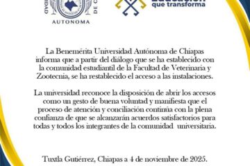 Abren accesos a la facultad de Medicina Veterinaria de la UNACH Abren accesos a la facultad de Medicina Veterinaria de la UNACH