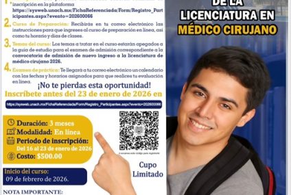 Abierta las inscripciones del curso de preparación para el examen de admisión de la Licenciatura en Médico Cirujano en la UNACH