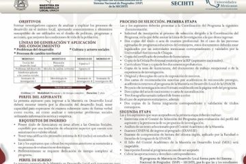 Convoca UNACH a participar en proceso de selección para ingresa a la Maestría en Desarrollo Local