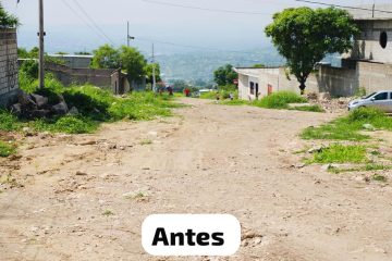 Inaugura Angel Torres cerca de un kilómetro de pavimentación con concreto hidráulico, en la colonia Satélite Loma Larga