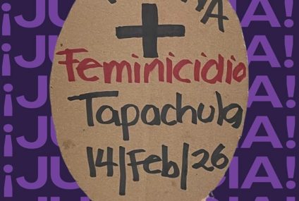 Colectiva feminista protesta por feminicidio de  Karina en Tapachula, Chiapas
