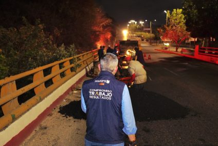 Da continuidad Angel Torres al programa “Bacheando Tuxtla” en vialidades principales