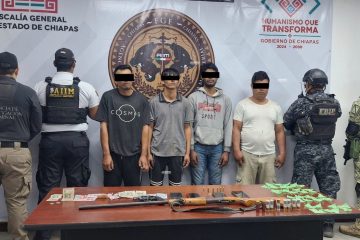 Grupo interinstitucional detiene en flagrancia a cuatro personas por delitos contra la salud en Jiquipilas