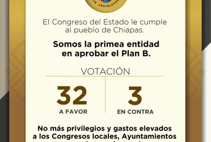Chiapas, primero en aprobar Reforma Electoral
