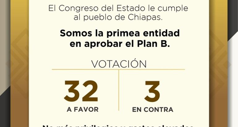 Chiapas, primero en aprobar Reforma Electoral