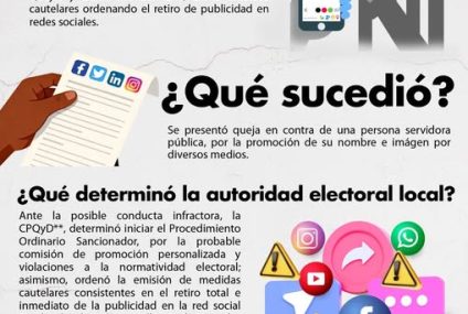 Ordena IEPC retirar publicidad en redes sociales