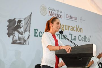 Eduardo Ramírez acompaña a Claudia Sheinbaum en la inauguración del Ecoparque La Ceiba en Palenque