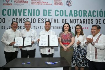 Eduardo Ramírez fortalece la certeza jurídica en Chiapas con convenio entre el Gobierno del Estado y notariado