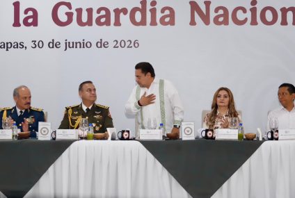 Juan Carlos Moreno Guillén asiste a la conmemoración del 7.º Aniversario de la Guardia Nacional en Chiapas