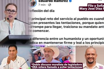 Filo y Sofía *Doble discurso moralista de legisladora *ERA reitera llamado a evitar tentaciones