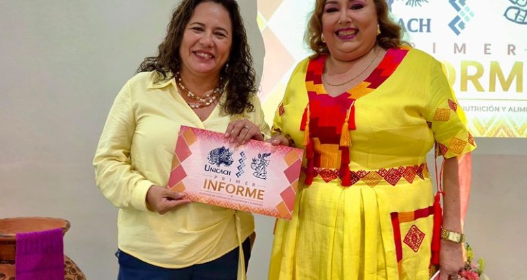 Presenta directora de la Facultad de Ciencias de la Nutrición y Alimentos de UNICACH, informe de su primer año de gestión