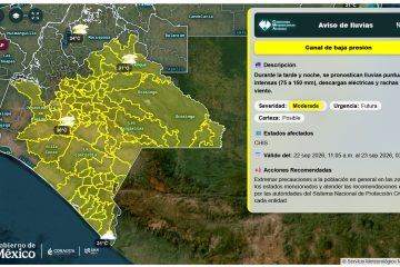 ⚠️Alerta por pronóstico de lluvias intensas en Chiapas