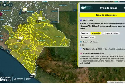 ⚠️Alerta por pronóstico de lluvias intensas en Chiapas