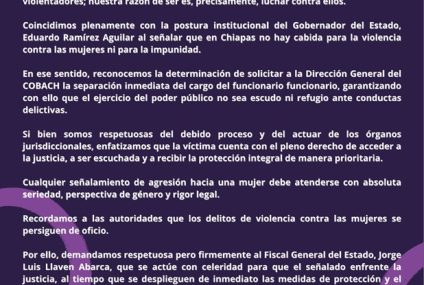 Colectivo 50+1 expresa preocupación por los hechos de violencia atribuidos a un exdirector de COBACH