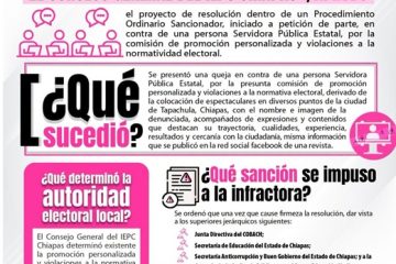 Autoridad Electoral sanciona a titular del Colegio de Bachilleres de Chiapas Autoridad Electoral sanciona a titular del Colegio de Bachilleres de Chiapas