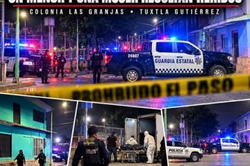 Ataque armado en colonia Las Granjas de Tuxtla Gutiérrez, deja tres personas sin vida y dos heridas
